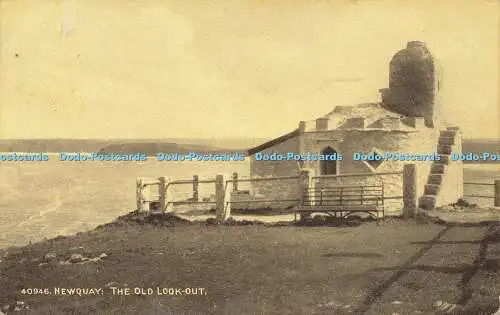 R599794 Newquay The Old Look Out Photochrom Sepiatone Serie 1914