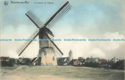 R599817 Knocke sur Mer Le Moulin et l Eglise Nels Ad Van Kerschaver