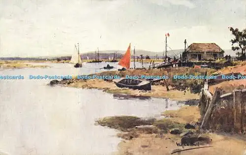 R599869 Lymington The River J Salmon Wilfrid Ball R E 1965