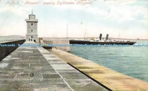 R600001 Holyhead R M S Munster Passing Lighthouse Valentines Series 1906