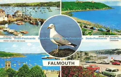 R600192 Falmouth Parish Church and Docks Greenbank Falmouth Town Quay E T W Denn