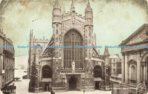 R600373 Bath Abbey West Front E T W D Dainty Series 1905