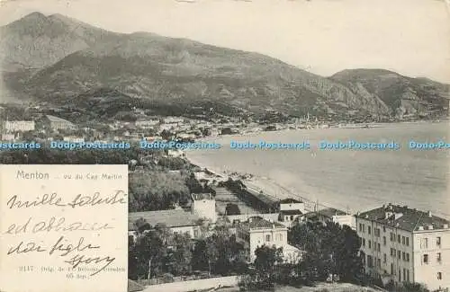 R600711 Menton Vu du Cap Martin 2117 Fr Reincke Dresden