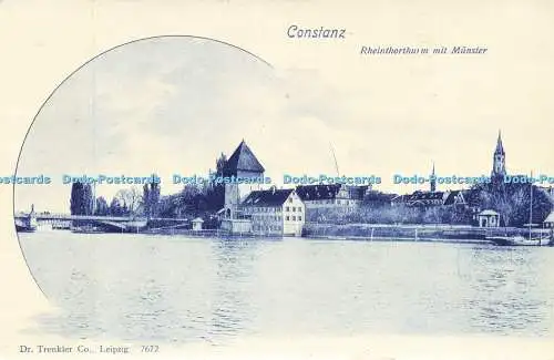 R600849 Constanz Rheinthorthurm mit Münster Dr Trenkler 7672