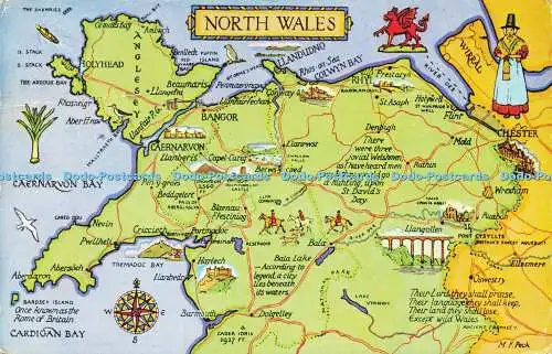 R602395 North Wales M F Peck Map Salmon 1977