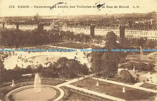 R602448 173 Paris Panorama du Jardin des Tuileries et de la Rue de Rivoli C M 19