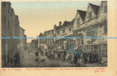 R602665 H J Goulden High Street Canterbury 1823 Nach einer Zeichnung von T S Cooper