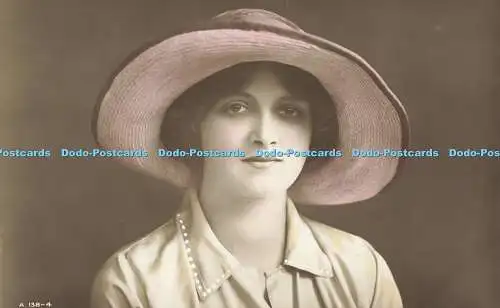 R602694 A 138 4 Woman Hat RP British Beauty Rotary Photo