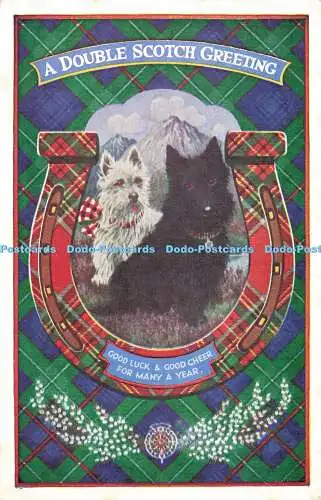 R607688 A Double Scotch Greeting Good Luck and Good Cheer for Many a Year J B Wh