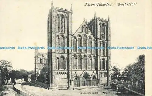 R601532 Ripon Cathedral West Front Valentines Series 7954 1911