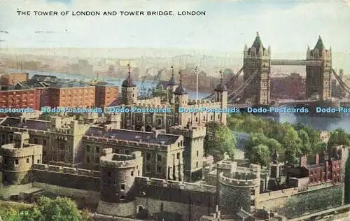 R601554 Tower of London und Tower Bridge London H 9149 Valesque Valentines 1953