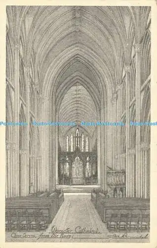 R605221 Worcester Cathedral Choir Screen from the Nave Old England Series No 3 F