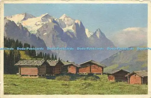 R609968 Hasliberg ob Meiringen Magisalp mit Wetterhorngruppe und Eiger E Gyger N