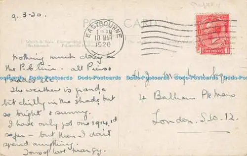 R603138 Eastbourne Beachy Head and Lighthouse J Welch 1920