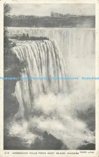 R603179 Niagara Hufeisenfälle von Goat Island Harris Litho Fotolitho 1936