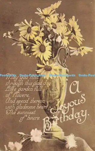 R605394 A Joyous Birthday gelbe Blumen in Vase M B Serie Nr 228 B 1918