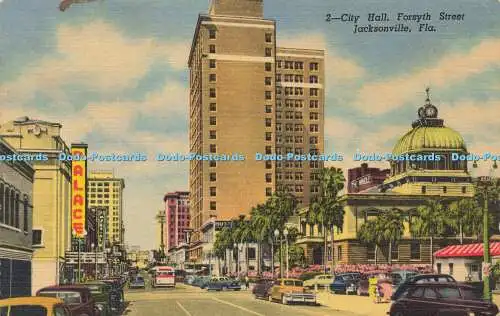 R607975 Fla Jacksonville Forsyth Street City Hall Duval News Company C T Art Col