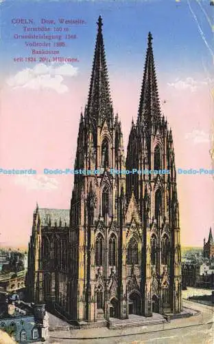 R603257 Coeln Dom Südseite Turmhöhe 160 Grundsteinlegung 1248 Vollendet 1880 H W