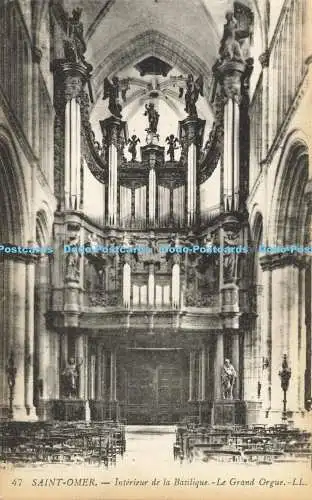 R605457 Saint Omer Interieur de la Basilique Le Grand Orgue LL 47 Levy Fils