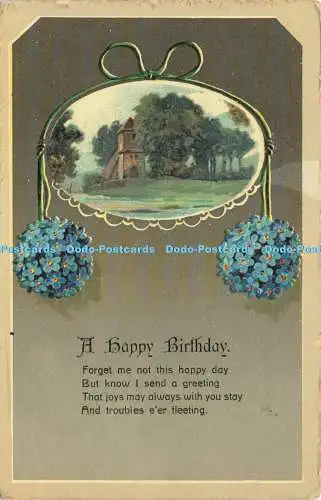 R605482 A Happy Birthday Vergissmeinnicht diesen glücklichen Tag Postkarte 1915