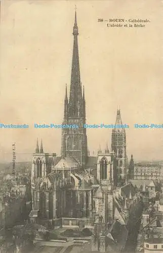 R605496 Rouen Cathedrale L Abside et la Fleche Bromotypie C V