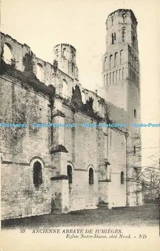 R605497 Ancienne Abbaye de Jumieges Eglise Notre Dame cote Nord ND Levy et Neurd