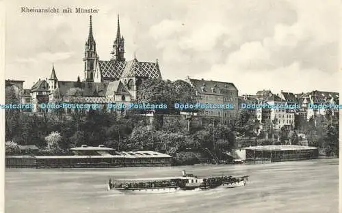 R605502 Rheinansicht mit Münster Basel G Metz