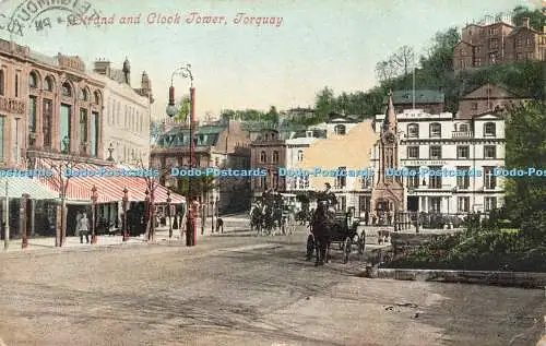 R605533 Strand und Uhrturm Torquay Valentines Serie 1906