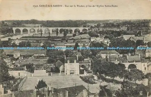 R608275 Sable sur Sarthe Vue sur le Viaduc prise de l Eglise Notre Dame J Malico