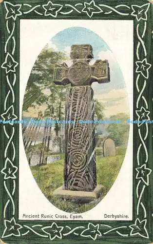 R610517 Derbyshire Eyam Ancient Runic Cross National Series No S V 391 1910