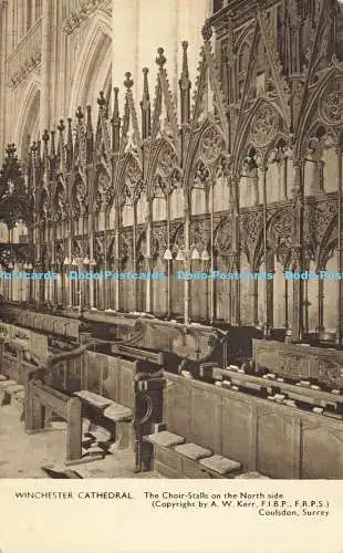 R610538 Winchester Cathedral The Choir Stalls on the North Side A W Kerr F I B P