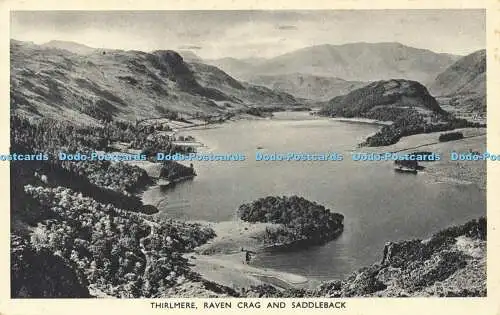 R608489 Thirlmere Raven Crag and Saddleback G P Abraham Photogravure Series 1943