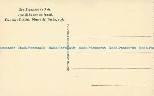 R610563 Museo del Prado San Francisco de Asis Consolado por un Angel Francisco R