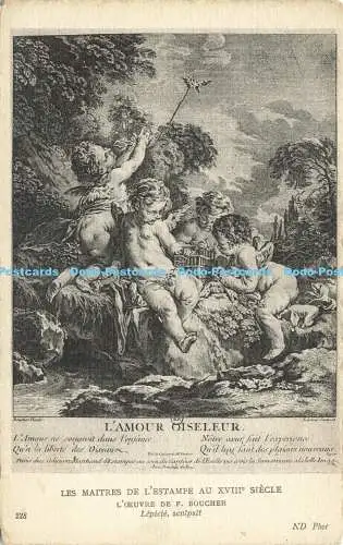 R610573 L Amour Oiseleur Les Maitres d l Estampe au XVIII siecle L Oeuvre de F B