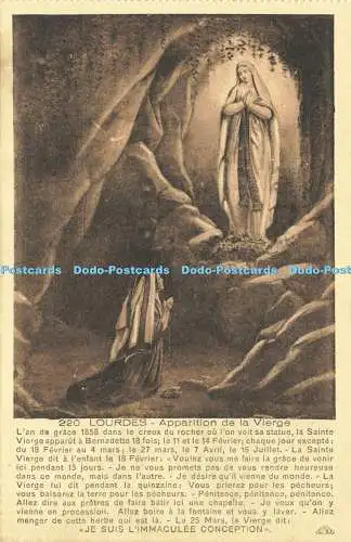 R610646 Lourdes Apparition de la Vierge Je Suis L Immaculee Conception C A P