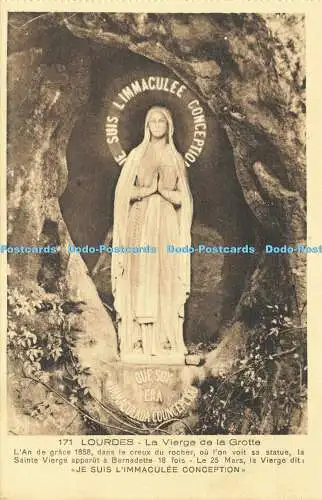 R610648 Lourdes La Vierge de la Grotte Je Suis L Immaculee Conception C A P