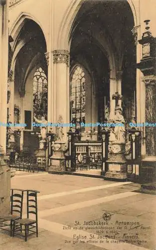 R610667 Anvers Eglise St Jacques Vue sur les Vitraux de la Chapelle Notre Dame N