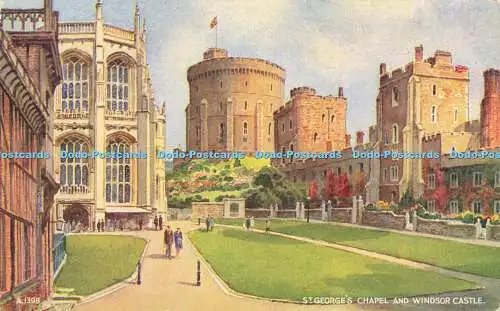 R608596 St George Chapel and Windsor Castle Valentine Art Farbe E W H 1954