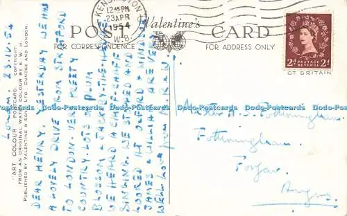 R608596 St George Chapel and Windsor Castle Valentine Art Farbe E W H 1954