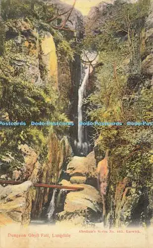 R606037 Dungeon Ghyll Fall Langdale Abrahams Series No 283 Keswick