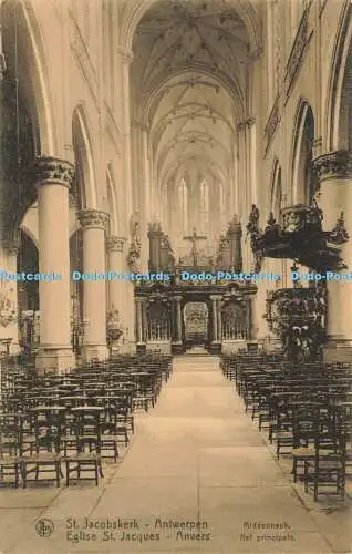 R610748 Anvers Eglise St Jacques Nef Principale Nels