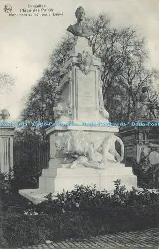 R610753 Bruxelles Place des Palais Monument au Roi par J Lagae Nels Ern Thill