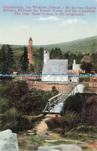 R603963 Glendalough Co Wicklow Irland St Kevins Kirche der runde Turm und die