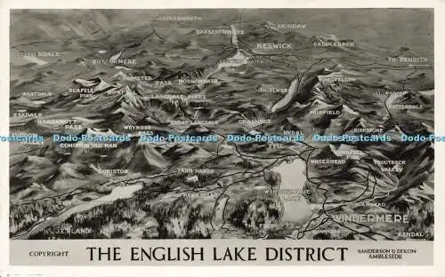 R608699 The English Lake District Map Sanderson and Dixon RP