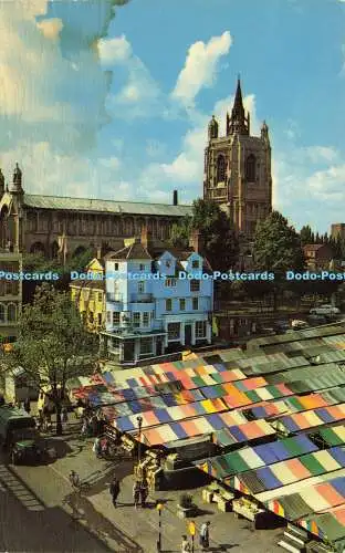 R610796 Norwich St Peter Mancroft Church and Market Place Jarrold Cotman Farbe S