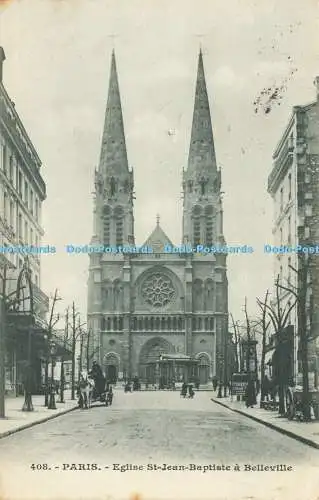 R603979 Paris Eglise St Jean Baptiste a Belleville 1908