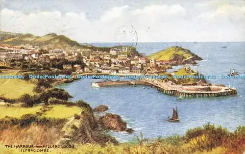 R608806 Ilfracombe The Harbour from Hillsborough J Salmon 1956