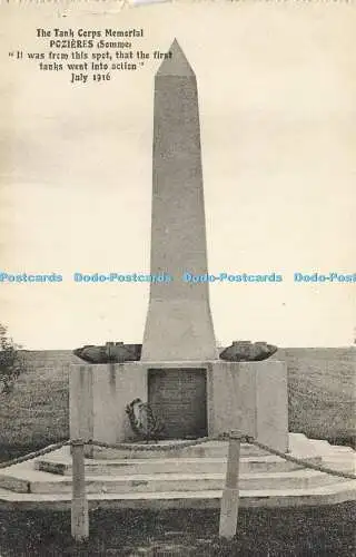 R610911 Pozieres Somme The Tank Corps Memorial