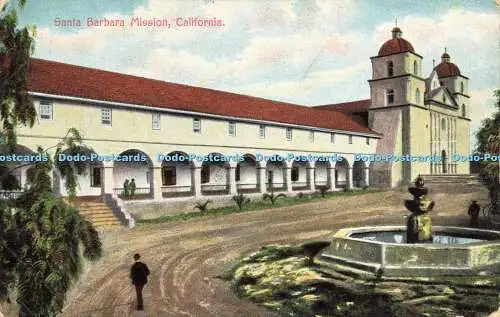 R608813 California Santa Barbara Mission Newman Postkarte Nr. Z 9