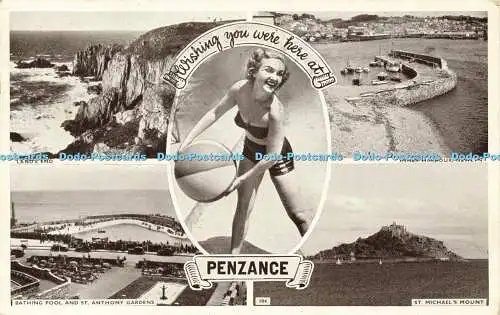 R608842 Wishing You Were Here at Penzance Land End Newlyn Inner Harbour St Micha